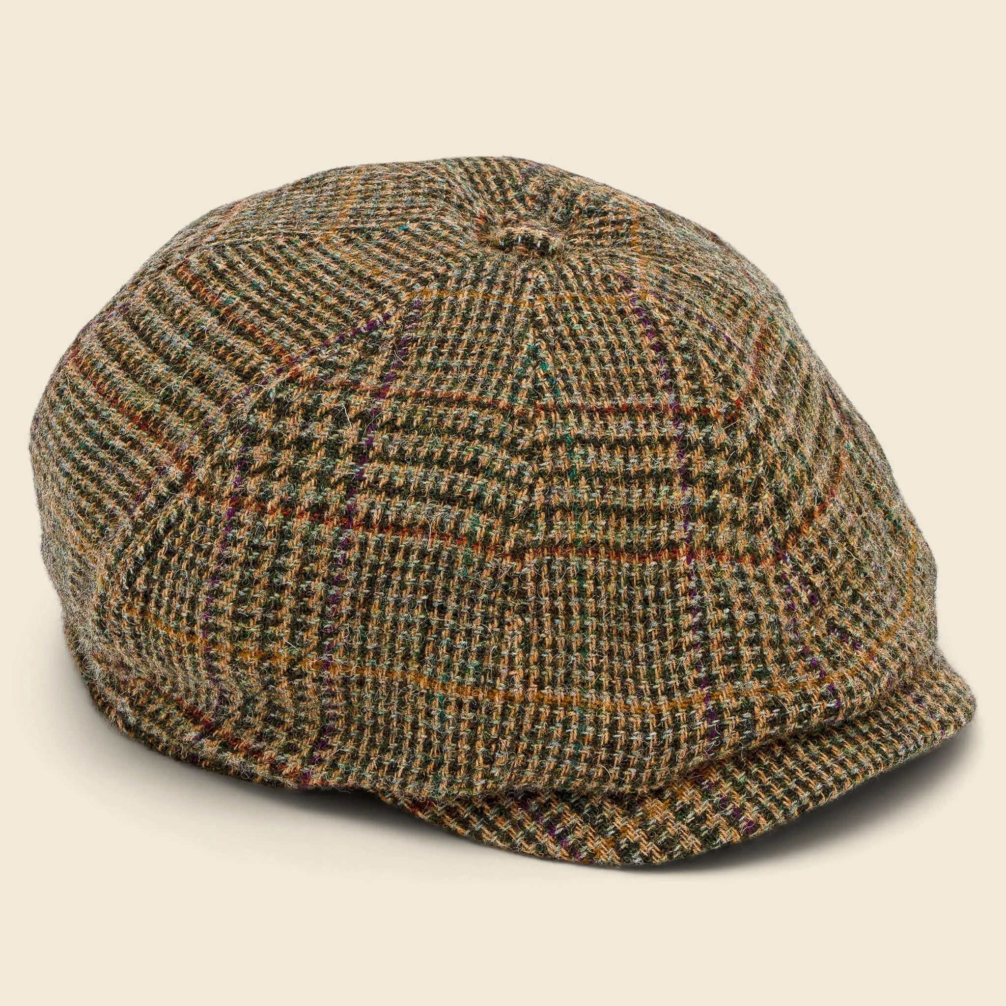 Tweed Newsboy Cap - Brown