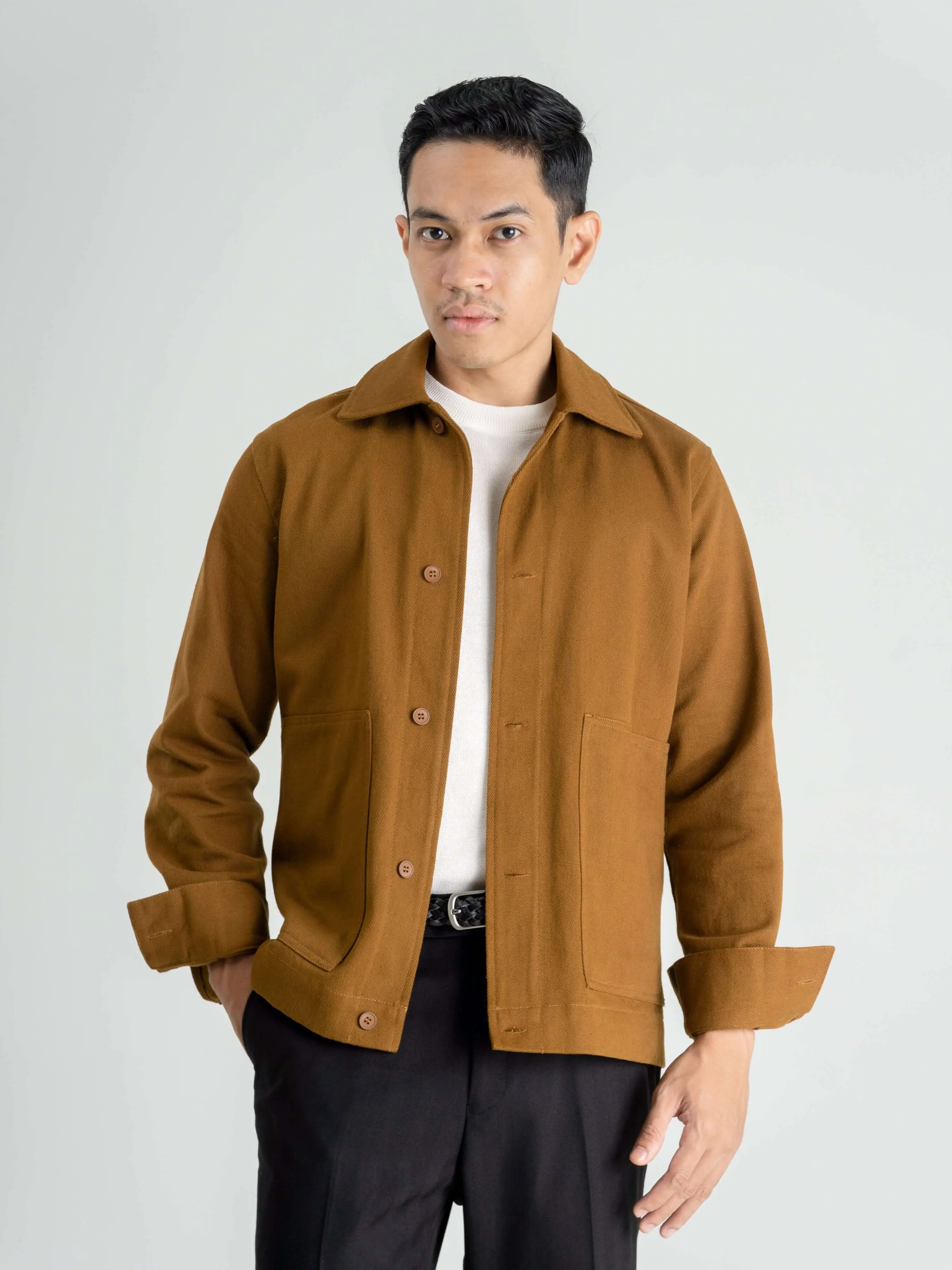 Twill Work Jacket - Coffee