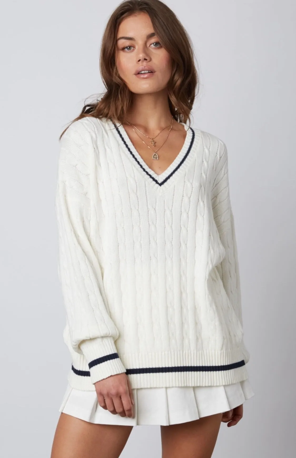 White Knit Pullover