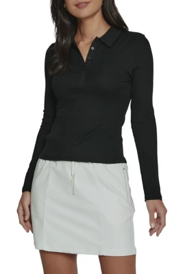 Women's 7 Diamonds Core Ribbed Long Sleeve Golf Polo