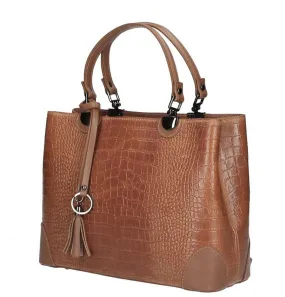 Women's cognac grazia leather bag