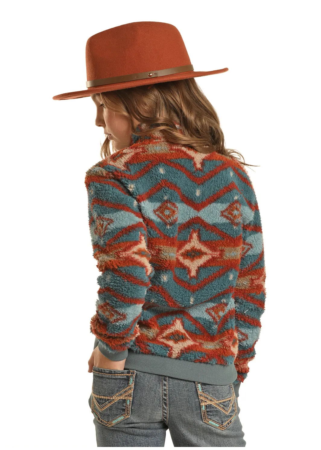 Women’s Rock & Roll Cowgirl Aztec Print Pullover #BG91T02024