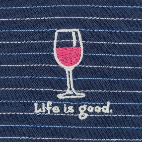 Women’s Wine Glass Long Sleeve Striped Shirt