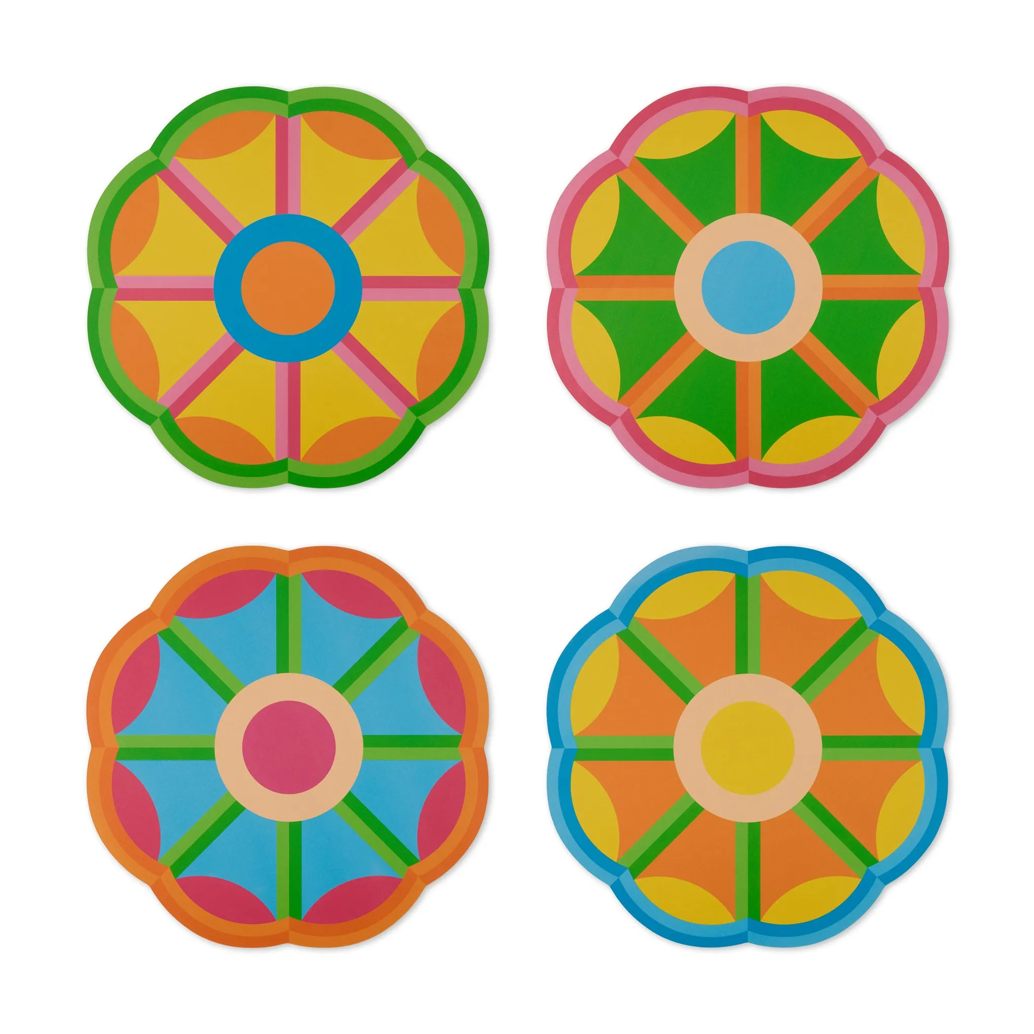 Yinka Ilori Radiant Blooms Recycled Leather Placemats - Set of 4